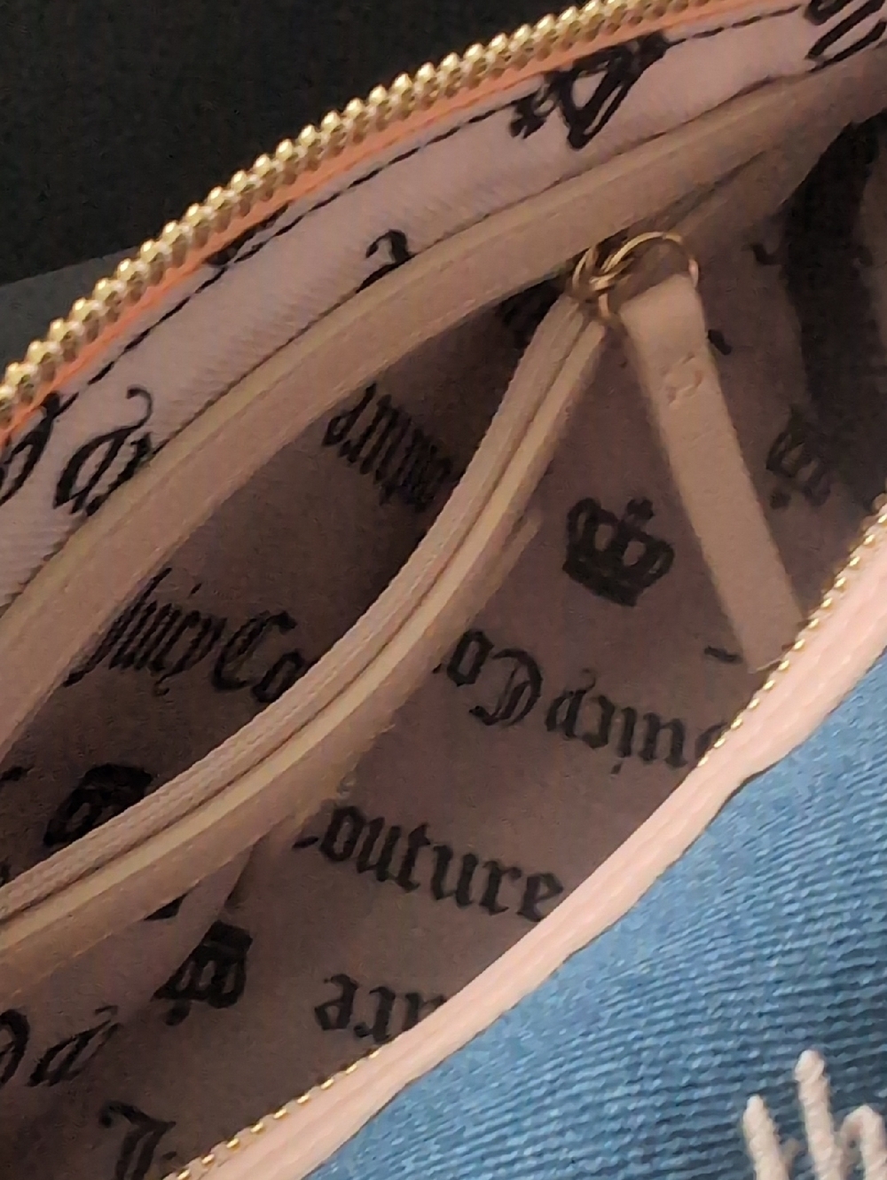 Juicy Couture 'Spill the Juicy Tea' Denim Barrel Bag in Light Pink. - Picture 10 of 12